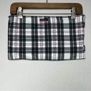 Von Dutch x Puma Plaid Y2K Streetwear Bandeau Top Black Pink Women Size L